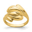 Beaded Swirl Crossover Ring in 14K Yellow Gold, Size 7 - Sophia Jewelers