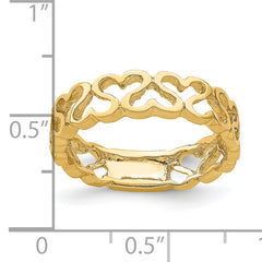 14k Polished Heart Band