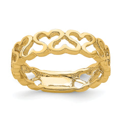 14k Polished Heart Band
