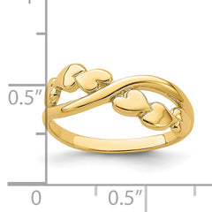 14k Polished w/ X Design Heart Band