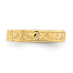 14K Small X and Hearts Adjustable Toe Ring