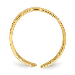 14k Adjustable Leaf Engraved Design Toe Ring