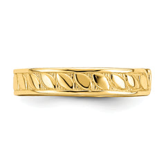 14k Adjustable Leaf Engraved Design Toe Ring