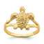 Ridged Shell Sea Turtle Ring in 14K Yellow Gold, Textured, Size 7 - Sophia Jewelers