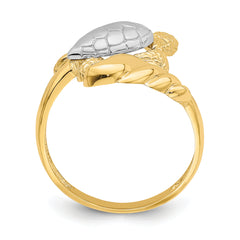 14K W/ Rhodium Turtle Ring