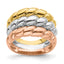Triple Shrimp Band in 14K Tri-Color Gold, Size 7 - Sophia Jewelers