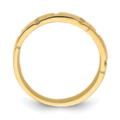 14k Greek Key Band w/ Tapered Shank Ring