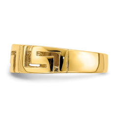 14k Greek Key Band w/ Tapered Shank Ring