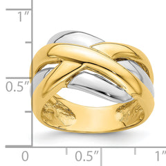 14k Two-tone Cross-Cross Design Ring