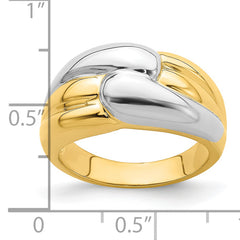 14k Two-Tone Polished Zigzag Design Ring