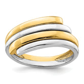 14k Two-Tone Crossover Band