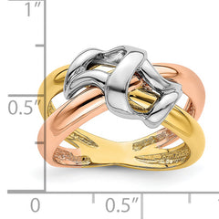 14k Tri-Color Polished Woven Band