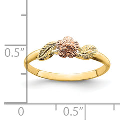 14k Two Tone D/C Leaves w/ Flower Ring