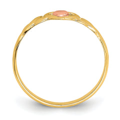 14k Two-Tone Polished Hearts Ring