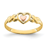 14k Two-Tone Polished Hearts Ring