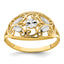 Oval Filigree Ring in 14K Yellow Gold, Diamond-Cut, Size 7 - Sophia Jewelers
