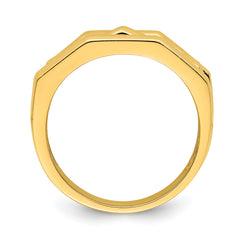 14k Polished Three Ridged Dome Ring
