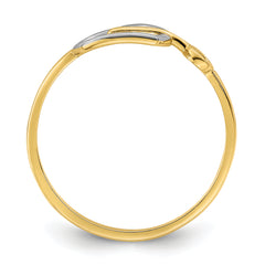 14k w/Rhodium Heart and Key Ring