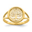 14k Polished Tree of Life in Circle Ring