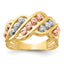 Beads Ring in 14K Tri-Color Gold, Diamond-Cut, Size 7 - Sophia Jewelers