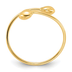 14K Polished Adjustable Heart Ring