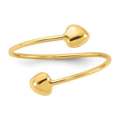 14K Polished Adjustable Heart Ring