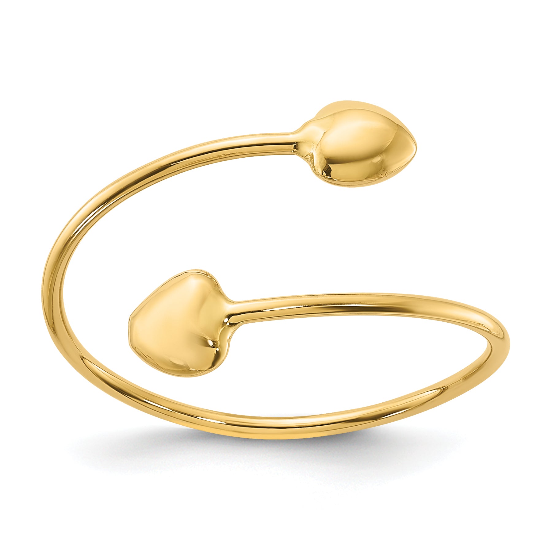 14K Polished Adjustable Heart Ring