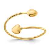 14K Polished Adjustable Heart Ring