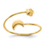 14K Polished Adjustable Moon and Star Ring