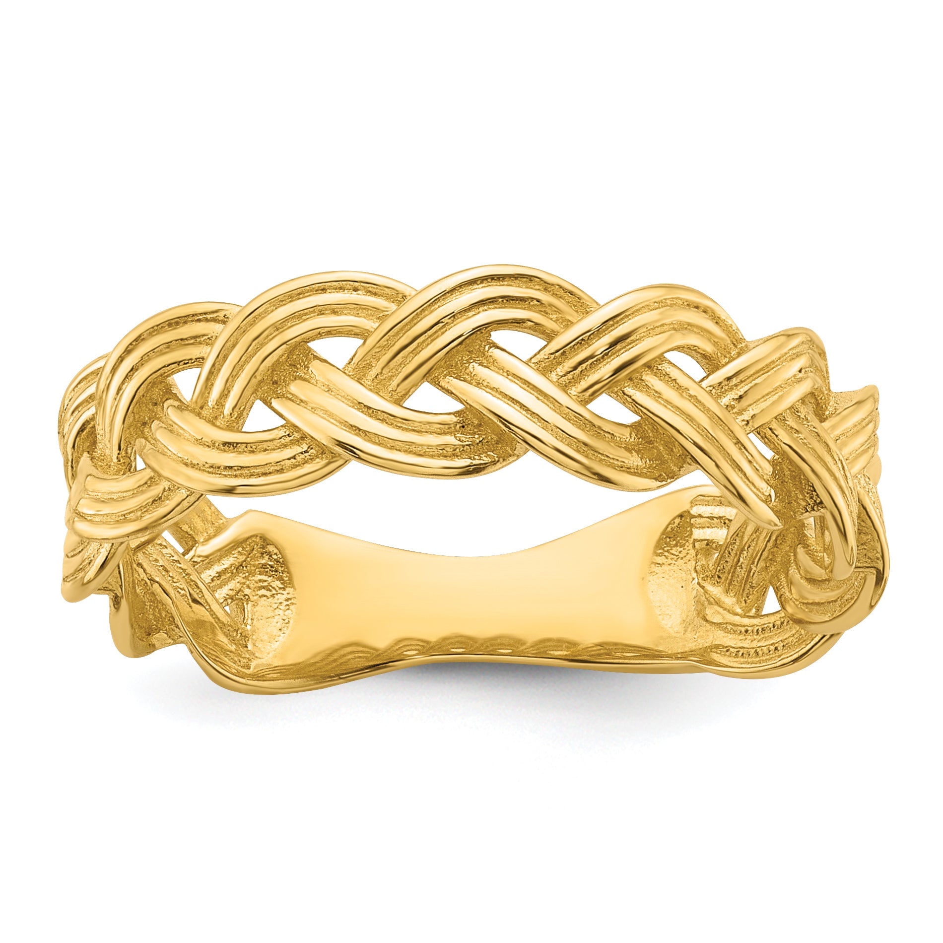 14k Polished Fancy Braided Size 7 Ring