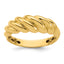 14K Polished Twisted Domed Size 7 Ring