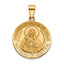 Round Sagrado Corazon Medal in 14K Yellow Gold, 22mm - Sophia Jewelers
