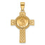 St. Michael Cross Pendant in 14K Yellow Gold, 30x22mm - Sophia Jewelers