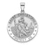 Round St. Christopher Medal in Sterling Silver, 27mm Satin - Sophia Jewelers