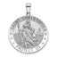 Round St. Christopher Medal in Sterling Silver, 29mm Satin - Sophia Jewelers