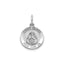 Round St. Clare Medal in Sterling Silver, 13.25mm Satin - Sophia Jewelers