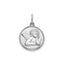 Round Cherub Angel Medal in Sterling Silver, Satin - Sophia Jewelers