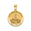 Our Lady of Fatima Medal in 14K Yellow Gold, 18.25mm - Sophia Jewelers