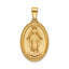 Oval Milagrosa Medal in 14K Yellow Gold, 21.5x15mm - Sophia Jewelers