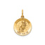 Round St. Florian Medal in 14K Yellow Gold, 14.5mm - Sophia Jewelers