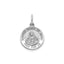 Round Heart of Mary Medal in Sterling Silver, 13.25mm Satin - Sophia Jewelers