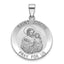 Round St. Joseph Medal in Sterling Silver, 23.5mm Satin - Sophia Jewelers