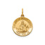 Round Our Lady of Mt. Carmel Medal in 14K Yellow Gold, 16.25mm - Sophia Jewelers