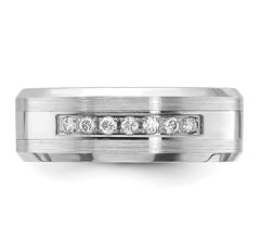 Cobalt Polished & Brushed Diamond 8mm Men's Band