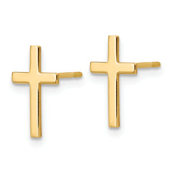 14k Polished Cross Earrings
