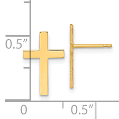 14k Polished Cross Earrings