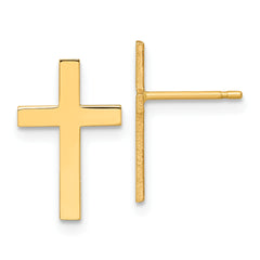14k Polished Cross Earrings