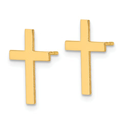 14k Polished Cross Earrings