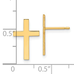 14k Polished Cross Earrings