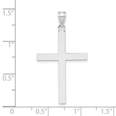 14k White Gold Engravable Cross Charm